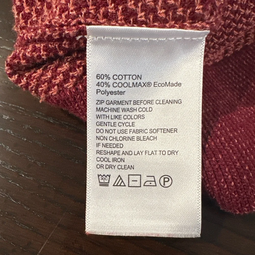 Tommy Bahama IslandZone XL Half-Zip Maroon Cotton Blend Sweater Men’s